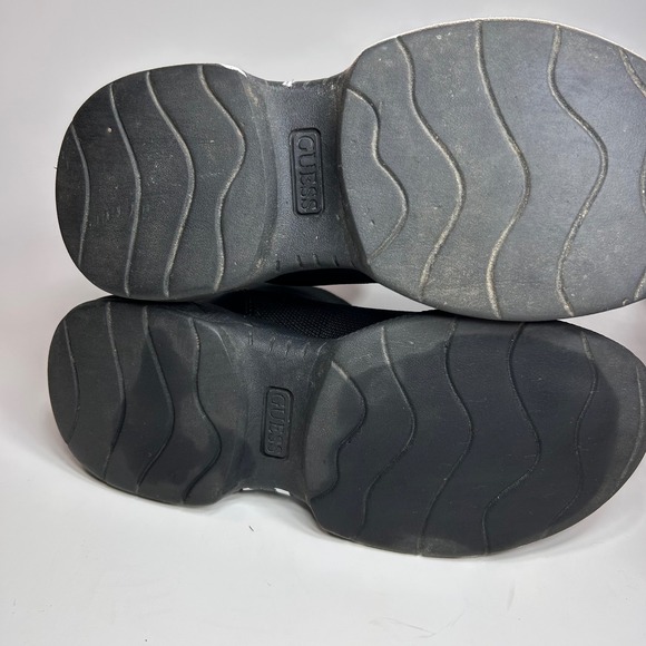 GUESS Womens 7.5 Black Knit Sock Sneakers Chunky Logo Platform High Top Shoes - Picture 11 of 14